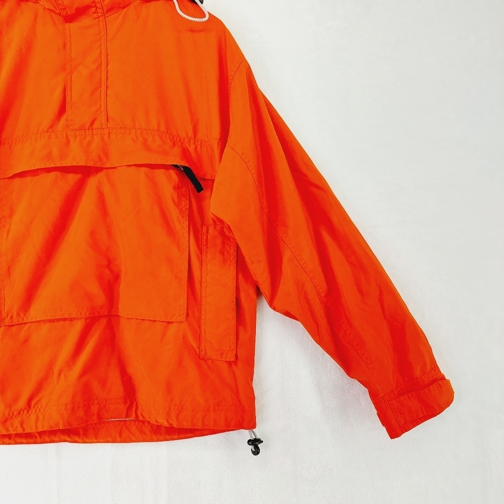 GAP Vintage Quarter Zip Orange Hooded Nylon Pocket Pullover Ski Jacket  P2931 - Picture 3 of 7